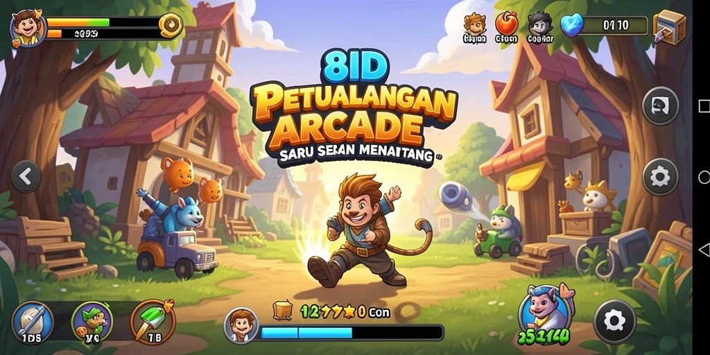 Screenshot gameplay dinamis dari 8ID yang penuh aksi.