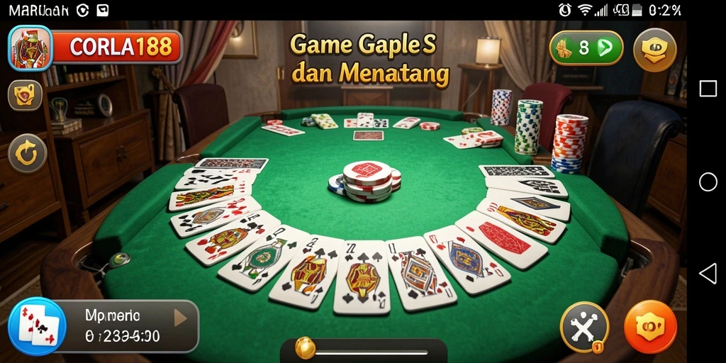 Tampilan gameplay seru gaple di layar smartphone.
