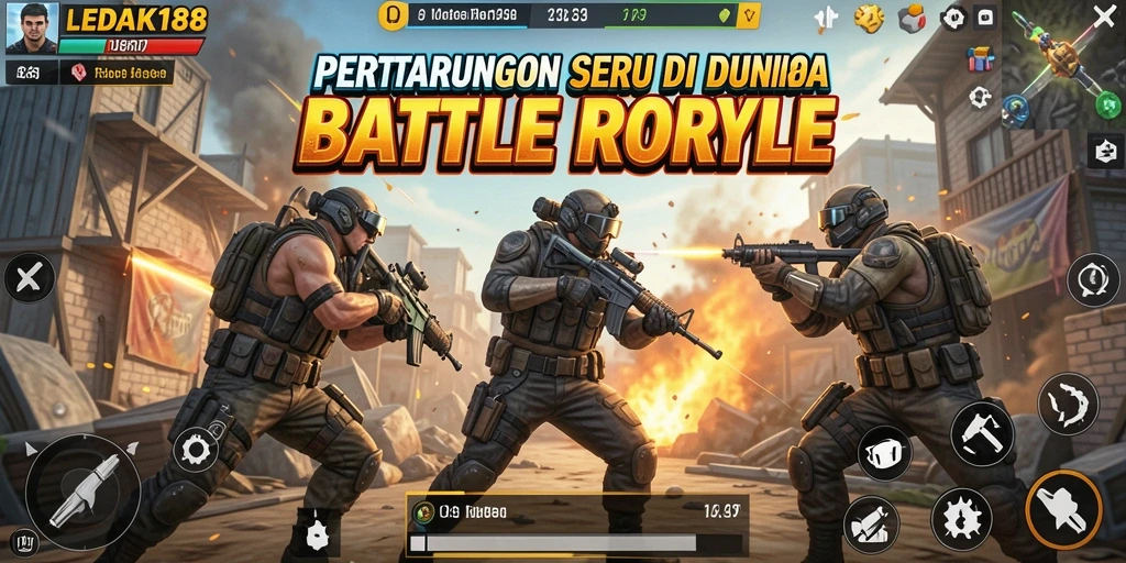 Gameplay mendebarkan dari LEDAK188 dalam pertempuran Battle Royale.