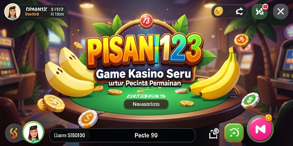 Screenshot menunjukkan gameplay menarik dari PISANG123 dengan berbagai pilihan permainan Kasino.