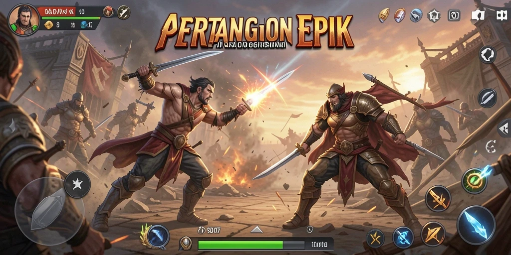 Screenshot gameplay SD107 yang menampilkan pertarungan seru.