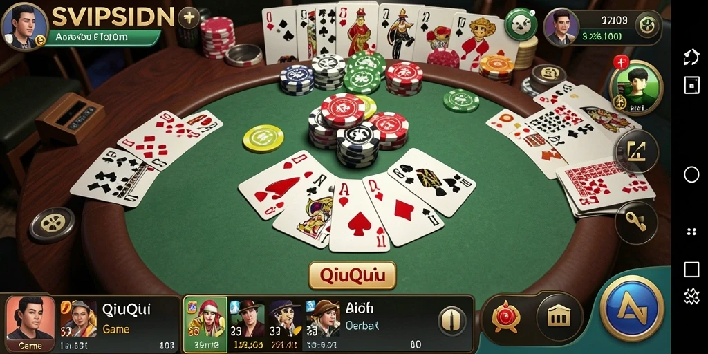 Tampilan gameplay seru dalam aplikasi QiuQiu SVIPSIDN.