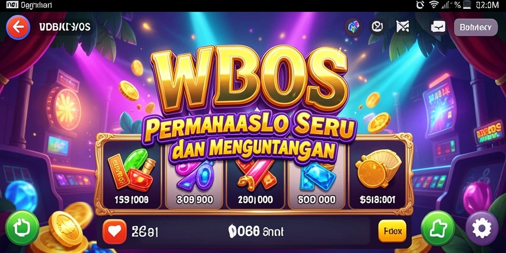 Screenshot gameplay WDBOS menampilkan gulungan slot yang mengasyikkan.